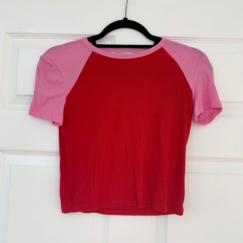Red/Pink Ribbed Tee